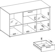 meble SALSA MDF komoda z szufladą matera / biały