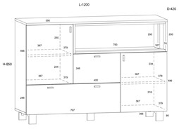 meble GAVES 02 komoda z szufladami loft