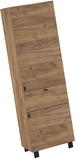 meble GAVES 07 regał z półkami szufladą zamknięty loft dąb craft zło czarny