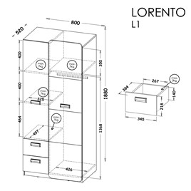 meble LORENTO 01 szafa