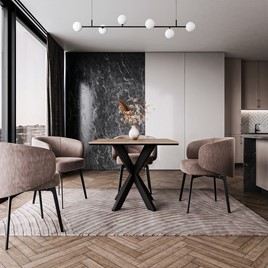 PARO nowoczesny loftowy stół kwadratowy do salonu jadalni dąb wotan czarny