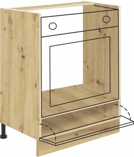 meble kuchenne VIVA szafka dolna pod piekarnik 60 zabudowa [17D] ryfle dąb