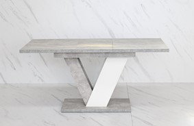 DUBAI nowoczesny stół rozkładany do salonu jadalni 120x80 beton biały