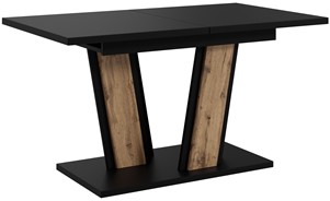 MU1 nowoczesny stół rozkładany do salonu kuchni jadalni 120/160x80 czarny w