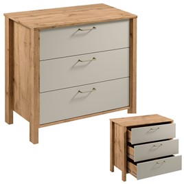 meble INDYGO K3S komoda z szufladami do salonu sypialni dąb wotan beż