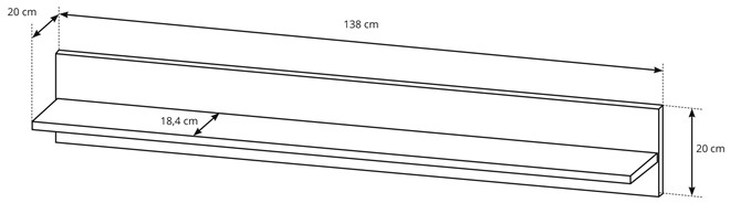 Meble MARC J półka wisząca ścienna na książki 138 biały / dąb grandson