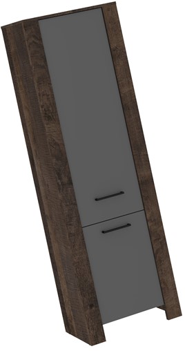 meble DELIS 01 wąski regał zamknięty z półkami bieliźniarka dąb grange graf