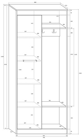 meble EMAX 36 szafa 1D