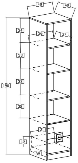 meble NICO 06 regał na książki zabawki z półkami szufladami dąb biały turku