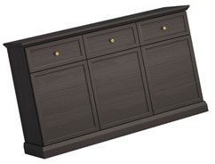 meble LUCCA K3D3S komoda z szufladami drzwiami do salonu sypialni czarny gr