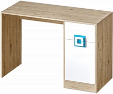 meble NICO 10 biurko gamingowe komputerowe młodzieżowe dąb jasny biały turk