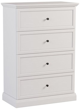 meble LUCCA K4S wysoka komoda z szufladami do salonu sypialni biały opal