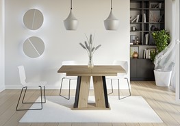 DOHA nowoczesny stół rozkładany do salonu jadalni 120x80 dąb artisan czarny