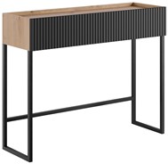 meble KOME 07 konsola toaletka z szufladami na nóżkach dąb artisan czarny