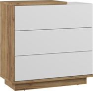 meble BRITA 09 komoda z szufladami do salonu sypialni dąb craft złoty biały