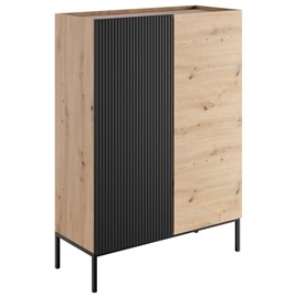 meble KOME 05 komoda szafka z drzwiami do salonu na nóżkach artisan czarny