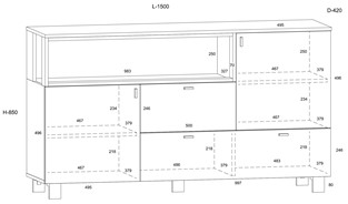 meble GAVES 03 komoda z szufladami loft