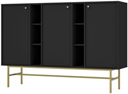 meble TOKYO 823 szeroka komoda do salonu na nóżkach czarny grafit N3