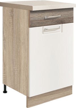 meble kuchenne ECONO szafka stojąca dolna z szufladą i półką 45 [3D] biała