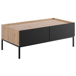 meble KOME 03 ława stolik kawowy z szufladami do salonu dąb artisan czarny