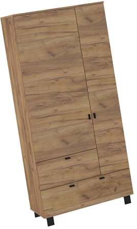 meble GAVES 14 szafa z drążkiem półkami do przedpokoju dąb craft zło czarny