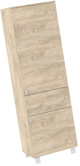 meble GAVES 07 regał z półkami szufladą zamknięty loft dąb endgrain biały