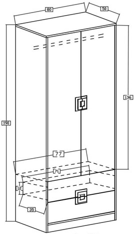 meble NICO #2 młodzieżowe meblościanka regał biurko szafa dąb biały dąb
