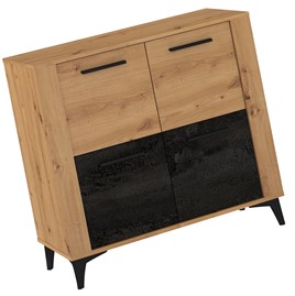 meble MIGES 04 szafka komoda z drzwiami do salonu artisan beton czarny