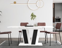 MU1 nowoczesny stół rozkładany do salonu kuchni jadalni 120/160x80 b. ma.cz