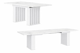 CO1 nowoczesny stół rozkładany do salonu kuchni jadalni 160/240x80 mar/biał