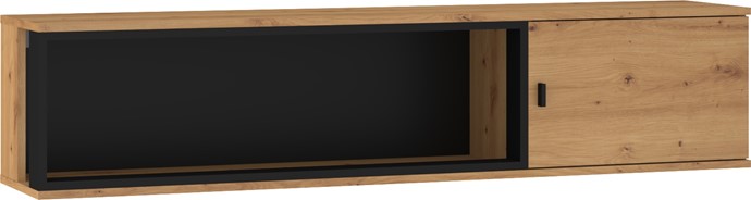 meble GAVES 16 szafka półka wisząca ścienna loft dąb artisan czarny