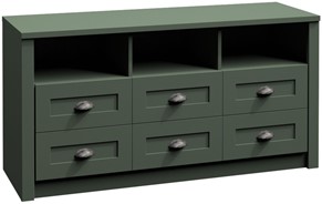 meble PROWANSJA K6S komoda wysoka szafka RTV z szufladami zielony green