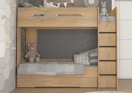 Łóżko piętrowe dziecięce młodzieżowe 2 osobowe 80x200 BLIN dąb cremona