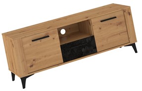 meble MIGES 10 komoda stolik szafka RTV na nóżkach dąb artisan beton czarny