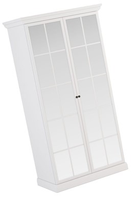 meble LUCCA S2DL szafa z lustrem do sypialni przedpokoju biały opal