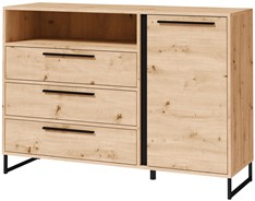 meble DARCO 06 duża komoda z szufladami drzwiami półką dąb artisan / czarny