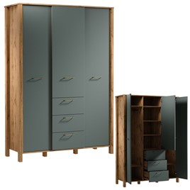 meble INDYGO S3D3S szafa trzydrzwiowa do przedpokoju sypialni wotan zieleń