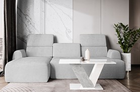 DU1 ława nowoczesny stolik kawowy 100x60 do salonu biały połysk beton