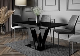 MASIV nowoczesny stół rozkładany do salonu jadalni 120x80 czarny połysk