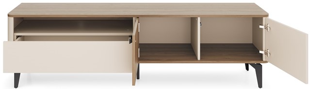 meble AURENA 06 komoda szafka RTV do salonu na nóżkach orzech cashmere