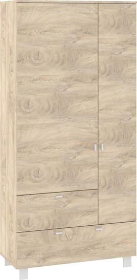 meble GAVES 14 szafa z drążkiem półkami do przedpokoju dąb endgrain biały