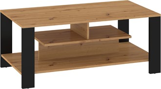 meble DELIS 06 ława stolik kawowy z półką do salonu dąb artisan czarny