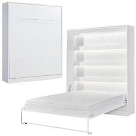 meble PEFE 160 półkotapczan pionowy łóżko chowane w szafie bez mat biały bi