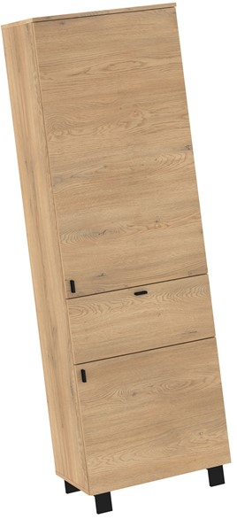 meble GAVES 07 regał na książki z półkami zamknięty loft dąb cremona czarny