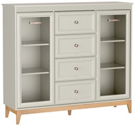 meble WINDSOR 07 komoda witryna z szufladami do salonu kaszmir cashmere