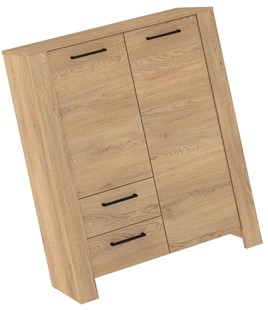 meble DELIS 08 regał z drzwiami szufladami do salonu dąb cremona