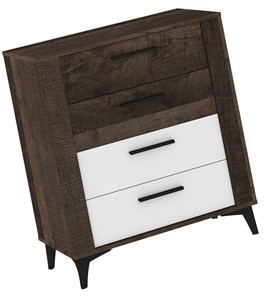 meble MIGES 05 komoda z szufladami do salonu sypialni dąb grange biały poły