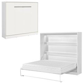 meble PEFE 160 półkotapczan poziomy łóżko chowane składane bez mat biały cz