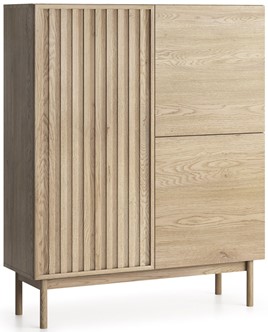 meble SAORI K3D szafka komoda z drzwiami lamelami do salonu dąb cremona