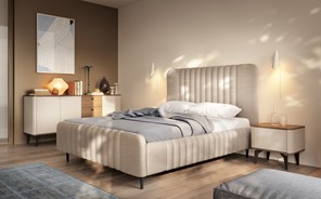 meble AURENA #4 sypialnia łóżko tapicerowane komoda szafka nocna cashmere